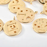 12 Zodiac Constellations Copper Charms DIY Jewelry Pendants