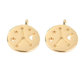 12 Zodiac Constellations Copper Charms DIY Jewelry Pendants