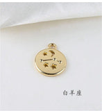 12 Zodiac Constellations Copper Charms DIY Jewelry Making