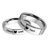 Twins Ring Set 8mm Stainless Steel Ring for Sister 6mm Wedding Band for Brother