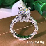 Twist Band Fancy Finger Wedding Bands Women's Rings Full Bling Crystal CZ Stone