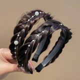 Twist Braid Hairband Wig Headband Pressure Hair Pull Flower Wide-brimmed