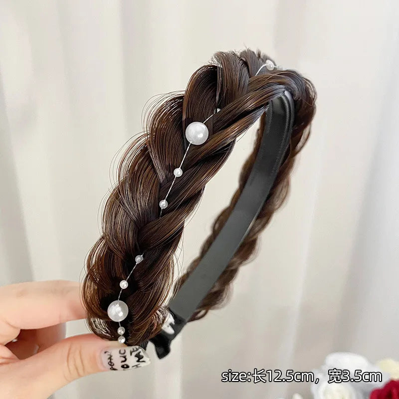 Twist Braid Hairband Wig Headband Pressure Hair Pull Flower Wide-brimmed