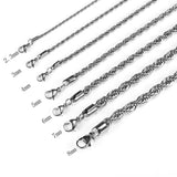 Twist Chain Stainless Steel Long Chain Necklace for Men Women