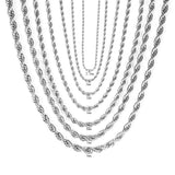 Twist Chain Stainless Steel Long Chain Necklace for Men Women