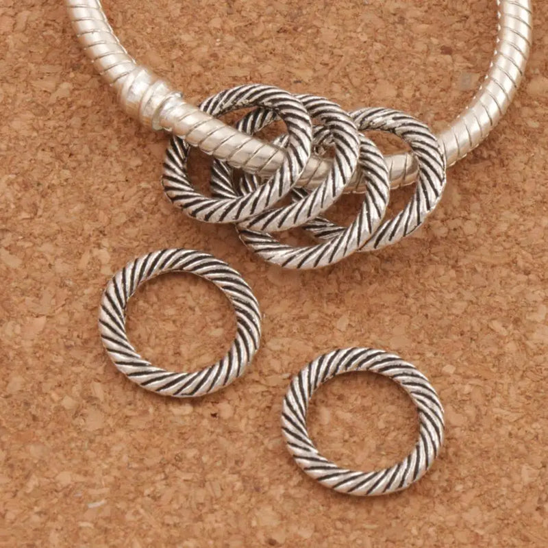 Circle Zinc Alloy Spacers Jewelry Findings 50Pcs