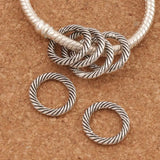 Circle Zinc Alloy Spacers Jewelry Findings 50Pcs