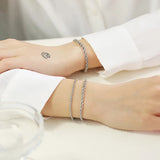 Twist Rope Chain Bracelet Stainless Steel for Women Adjustable Length
