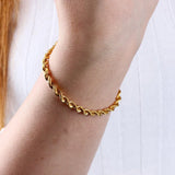 Twist Rope Chain Bracelet Stainless Steel for Women Adjustable Length