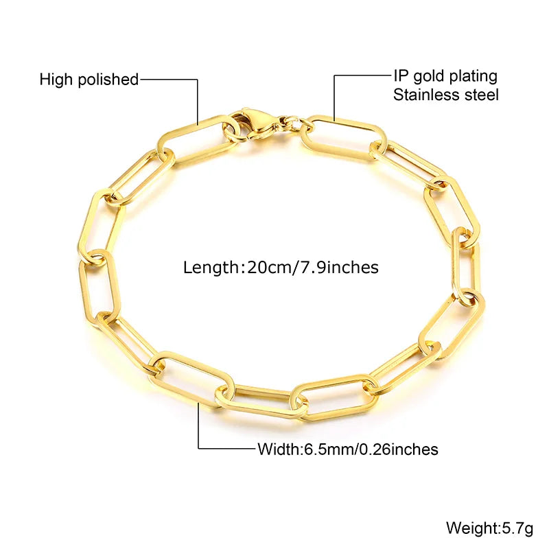 Twist Rope Chain Bracelet Stainless Steel for Women Adjustable Length