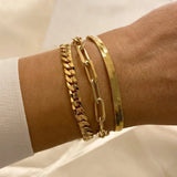 Twist Rope Chain Bracelet Stainless Steel for Women Adjustable Length