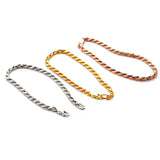 925 Sterling Silver Twist Rope Chain Bracelets for Women Men