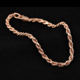 925 Sterling Silver Twist Rope Chain Bracelets for Women Men