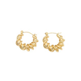 18k Vintage Hoop Earrings Stainless Steel Jewelry