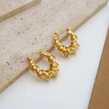 18k Vintage Hoop Earrings Stainless Steel Jewelry