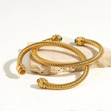 Twisted Cable Wire Bangle Cuff Bracelets Classic Jewelry