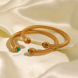 Twisted Cable Wire Bangle Cuff Bracelets Classic Jewelry