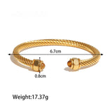 Twisted Cable Wire Bangle Cuff Bracelets Classic Jewelry