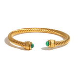 Twisted Cable Wire Bangle Cuff Bracelets Classic Jewelry
