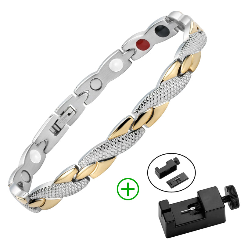 Twisted Dragon Magnetic Therapy Bracelet Stainless Steel Jewelry