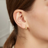 925 Silver Twisted Hoop Earrings Water Drop Clip-Ons