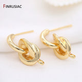 Twisted Knot Round Post Earrings for Women