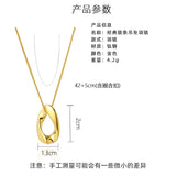Twisted O-shaped Necklace, Gold-Plated Steel, Non-Fading Collarbone