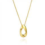 Twisted O-shaped Necklace, Gold-Plated Steel, Non-Fading Collarbone