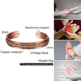 Men's Adjustable Copper Bracelet Magnetic Cuff Arthritis Health Jewelry