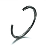 Stainless Steel Twisted Cuff Bracelet Men Unisex 59mm