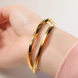 Stainless Steel Rope Chain Cuff Bracelets, Adjustable Couple Bangles