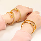 Stainless Steel Rope Chain Cuff Bracelets, Adjustable Couple Bangles