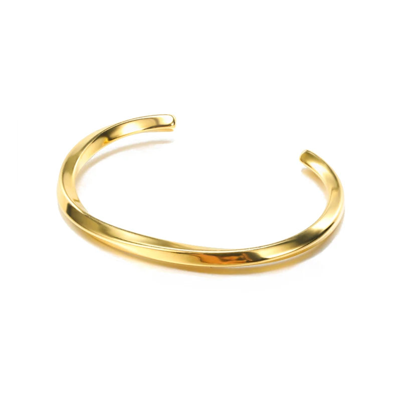 Stainless Steel Rope Chain Cuff Bracelets, Adjustable Couple Bangles