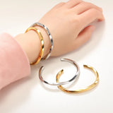 Stainless Steel Rope Chain Cuff Bracelets, Adjustable Couple Bangles