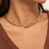 Twisted Silver Layered Chokers Vintage Weaved Necklaces