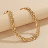 Twisted Silver Layered Chokers Vintage Weaved Necklaces