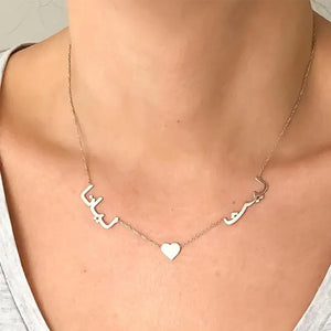 Arabic Name Necklace With Heart Islamic Jewelry Men Women Choker Chain