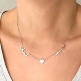Arabic Name Necklace With Heart Islamic Jewelry Men Women Choker Chain