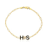 Enamel Initials Charm Bracelet Personalized Jewelry Gift