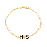Enamel Initials Charm Bracelet Personalized Jewelry Gift