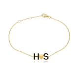 Enamel Initials Charm Bracelet Personalized Jewelry Gift