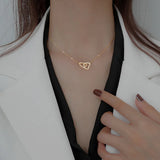 Heart Shaped Geometric Choker Necklace Set, Birthday Gift for Women
