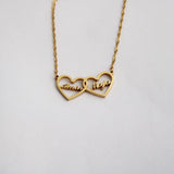 Two Hearts Mother-Daughter Names Necklace Personalized Jewelry