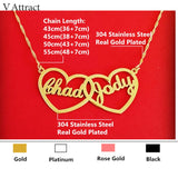 Two Hearts Mother-Daughter Names Necklace Personalized Jewelry