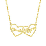 Two Hearts Mother-Daughter Names Necklace Personalized Jewelry