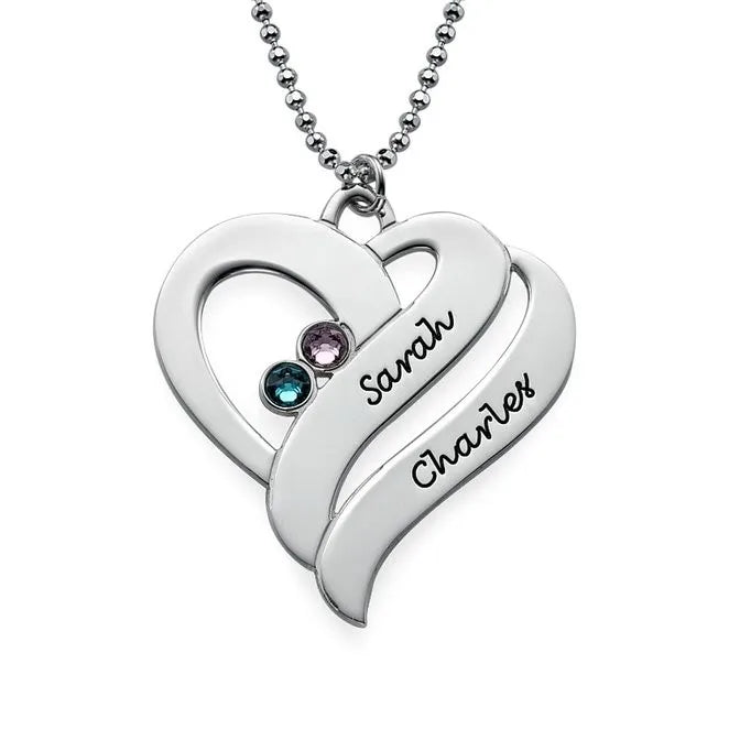 Personalized Couple Pendant Birthstone Necklace YP2500