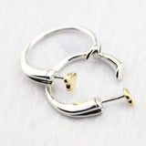Two Hearts Hoop Earrings 925 Sterling Silver Jewelry