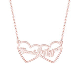 Two Hearts Statement Kolye Letter Jewelry Personalized Name Necklaces