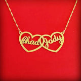 Two Hearts Statement Kolye Letter Jewelry Personalized Name Necklaces