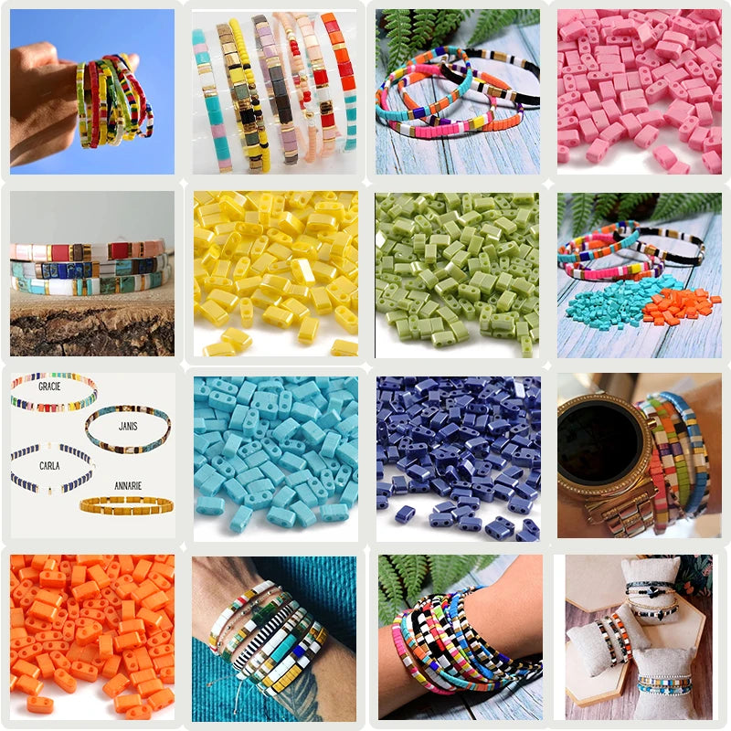 Two Hole Beads Mixed Czech Glass Acrylic Bead for Needlework Jewelry Making